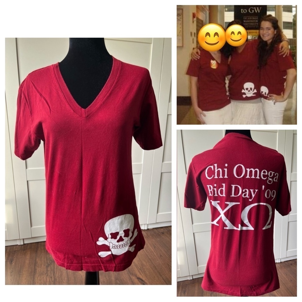 Women’s Chi Omega XO Bid Day American Apparel Shirt 2009 ‘09 Size Small EUC